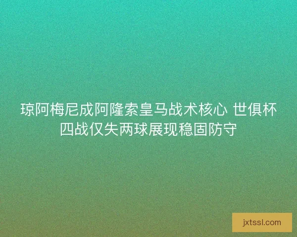 琼阿梅尼成阿隆索皇马战术核心 世俱杯四战仅失两球展现稳固防守